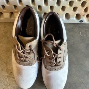 FootJoy Men's White and Tan Oxfords